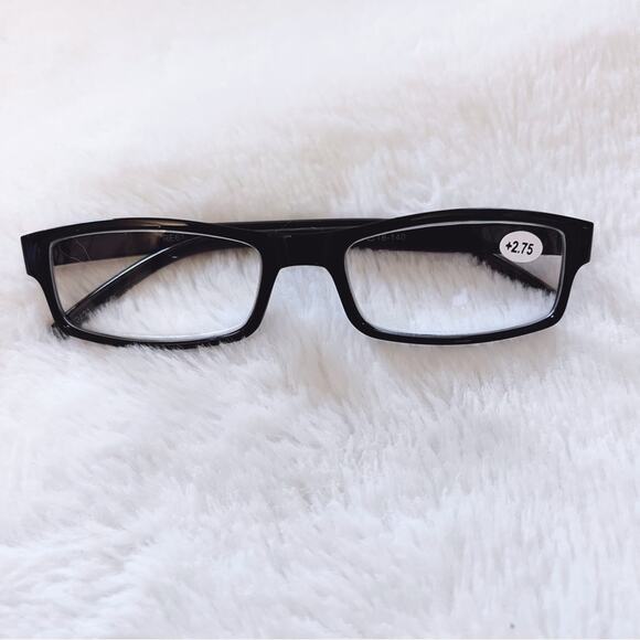 Vincent Black Rectangular Classic Reader Glasses - Picture 1 of 9